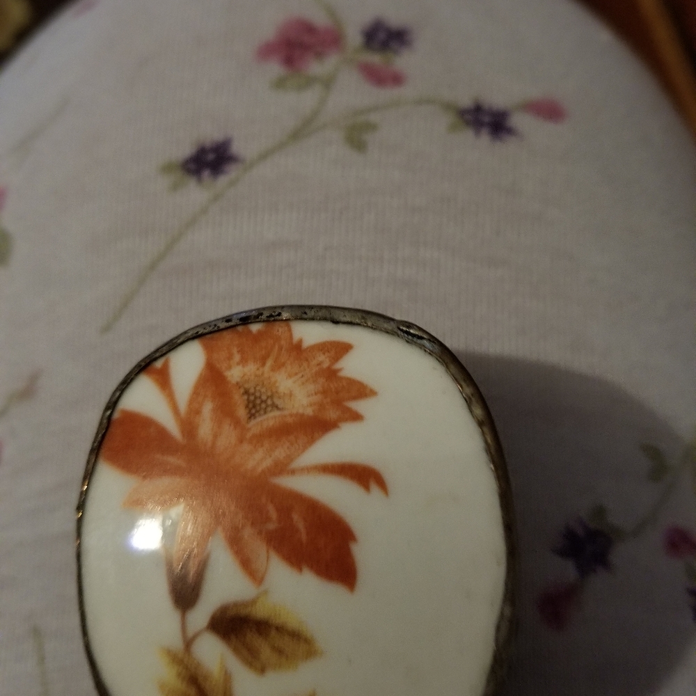 Porcelain and brass trinket box